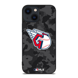CLEVELAND GUARDIANS BASEBALL BLACK CAMO iPhone 14 Plus Case Cover