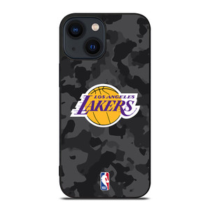 LOS ANGELES LAKERS BLACK CAMO iPhone 14 Plus Case Cover LOS ANGELES LAKERS BLACK CAMO iPhone 14 Plus Case Cover