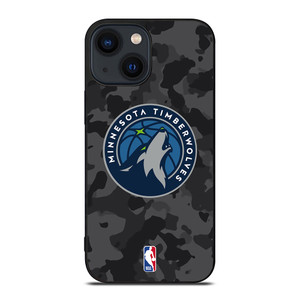 MINNESOTA TIMBERWOLVES BLACK CAMO iPhone 14 Plus Case Cover