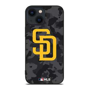 SAN DIEGO PADRES BASEBALL BLACK CAMO iPhone 14 Plus Case Cover SAN DIEGO PADRES BASEBALL BLACK CAMO iPhone 14 Plus Case Cover