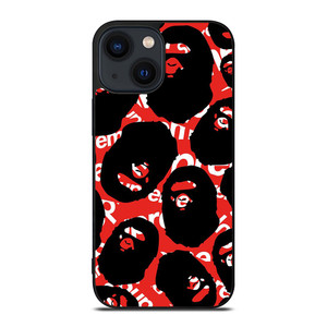 SUPREME X BAPE A BATHING APE iPhone 14 Plus Case Cover SUPREME X BAPE A BATHING APE iPhone 14 Plus Case Cover