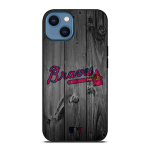 ATLANTA BRAVES BASEBALL MLB WOOD LOGO iPhone 14 Case Cover ATLANTA BRAVES BASEBALL MLB WOOD LOGO iPhone 14 Case Cover