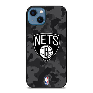 BROOKLYN NETS BLACK CAMO iPhone 14 Case Cover BROOKLYN NETS BLACK CAMO iPhone 14 Case Cover