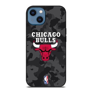 CHICAGO BULLS BLACK CAMO iPhone 14 Case Cover