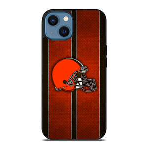 CLEVELAND BROWNS NFL METAL STRIPE iPhone 14 Case Cover CLEVELAND BROWNS NFL METAL STRIPE iPhone 14 Case Cover