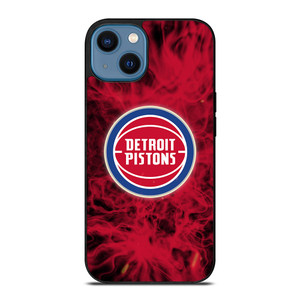 DETROIT PISTONS BASKETBALL NBA FIRE iPhone 14 Case Cover