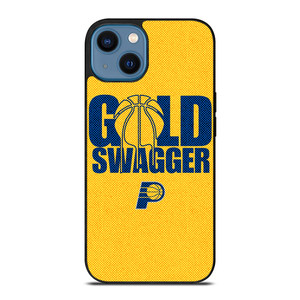INDIANA PACERS NBA BASKETBALL GOLD SWAGGER iPhone 14 Case Cover