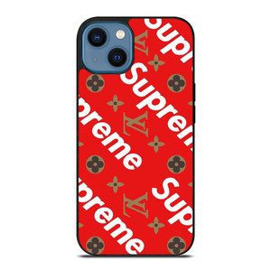 LOUIS VUITTON X SUPREME RED iPhone 14 Case Cover