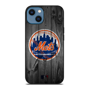 NEW YORK METS BASEBALL MLB WOOD LOGO iPhone 14 Case Cover