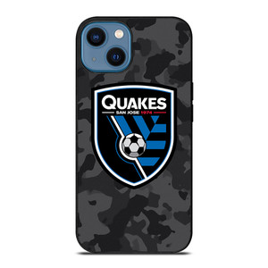SAN JOSE EARTHQUAKES MLS BLACK CAMO iPhone 14 Case Cover SAN JOSE EARTHQUAKES MLS BLACK CAMO iPhone 14 Case Cover