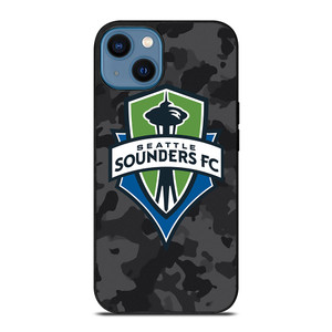 SEATTLE SOUNDERS FC MLS BLACK CAMO iPhone 14 Case Cover