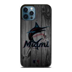 MIAMI MARLINS BASEBALL MLB WOOD LOGO iPhone 12 Pro Max Case Cover