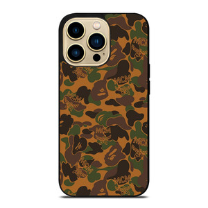 BAPE X MCM WORLDWIDE iPhone 14 Pro Max Case Cover BAPE X MCM WORLDWIDE iPhone 14 Pro Max Case Cover