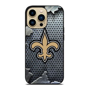 NEW ORLEANS SAINTS BROKEN METAL iPhone 14 Pro Max Case Cover