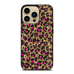 PINK LEOPARD GLITTER SKIN iPhone 14 Pro Max Case Cover