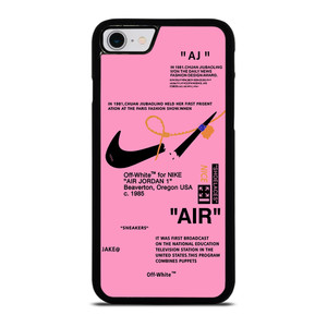 NIKE AIR OFF WHITE PINK iPhone SE 2022 Case Cover