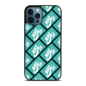 NIKE SB SKATEBOARD BOX PATTERN TURQUOISE iPhone 12 Pro Max Case Cover
