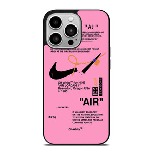 NIKE AIR OFF WHITE PINK iPhone 14 Pro Case Cover