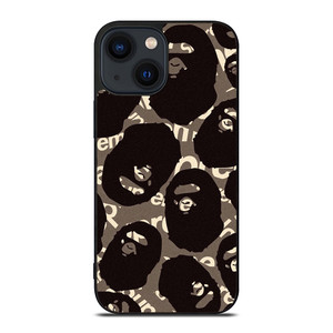 A BATHING APE SUPREME BLACK iPhone 14 Plus Case Cover A BATHING APE SUPREME BLACK iPhone 14 Plus Case Cover