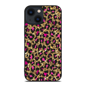 PINK LEOPARD GLITTER SKIN iPhone 14 Plus Case Cover