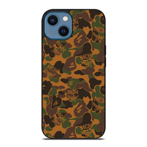 BAPE X MCM WORLDWIDE iPhone 14 Case Cover BAPE X MCM WORLDWIDE iPhone 14 Case Cover