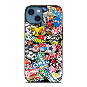 FAMOUS BRAND LOGO MIX iPhone 14 Case Cover FAMOUS BRAND LOGO MIX iPhone 14 Case Cover