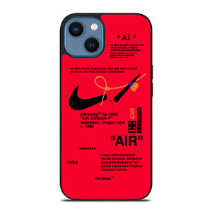 NIKE AIR OFF WHITE RED iPhone 14 Case Cover NIKE AIR OFF WHITE RED iPhone 14 Case Cover