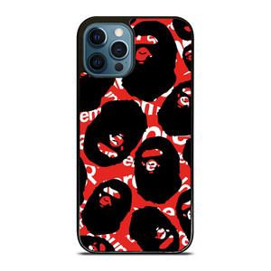 SUPREME X BAPE A BATHING APE iPhone 12 Pro Max Case Cover SUPREME X BAPE A BATHING APE iPhone 12 Pro Max Case Cover