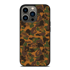 BAPE X MCM WORLDWIDE iPhone 13 Pro Case Cover BAPE X MCM WORLDWIDE iPhone 13 Pro Case Cover