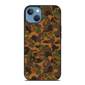 BAPE X MCM WORLDWIDE iPhone 13 Case Cover BAPE X MCM WORLDWIDE iPhone 13 Case Cover