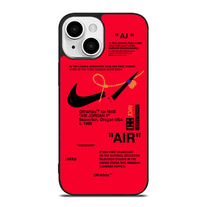 NIKE AIR OFF WHITE RED iPhone 13 Mini Case Cover NIKE AIR OFF WHITE RED iPhone 13 Mini Case Cover