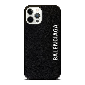 BALENCIAGA LEATHER BLACK iPhone 12 Pro Case Cover