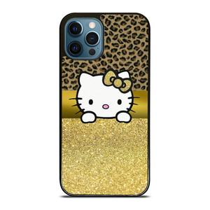 HELLO KITTY GOLD GLITTER LEOPARD iPhone 12 Pro Max Case Cover