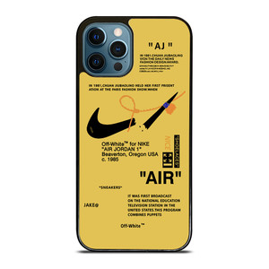 NIKE AIR OFF WHITE YELLOW iPhone 12 Pro Max Case Cover