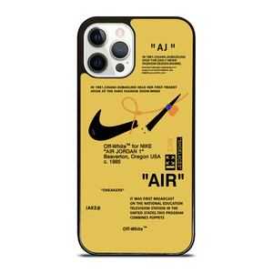 NIKE AIR OFF WHITE YELLOW iPhone 12 Pro Case Cover NIKE AIR OFF WHITE YELLOW iPhone 12 Pro Case Cover