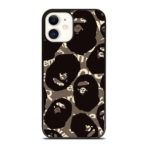 A BATHING APE SUPREME BLACK iPhone 12 Case Cover