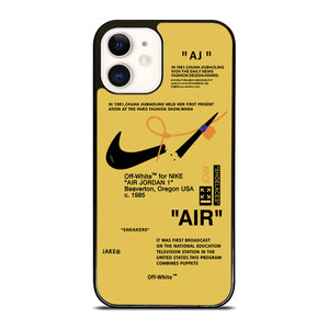 NIKE AIR OFF WHITE YELLOW iPhone 12 Case Cover