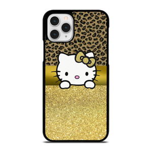 HELLO KITTY GOLD GLITTER LEOPARD iPhone 11 Pro Case Cover