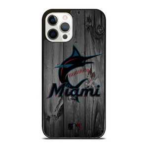 MIAMI MARLINS BASEBALL MLB WOOD LOGO iPhone 12 Pro Case Cover