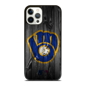 MILWAUKEE BREWERS MLB BASEBALL WOODEN LOGO iPhone 12 Pro Case Cover