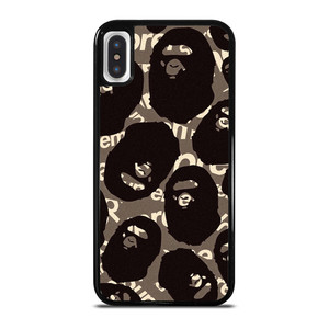 A BATHING APE SUPREME BLACK iPhone X / XS Case Cover