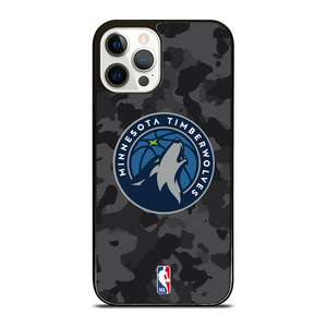 MINNESOTA TIMBERWOLVES BLACK CAMO iPhone 12 Pro Case Cover