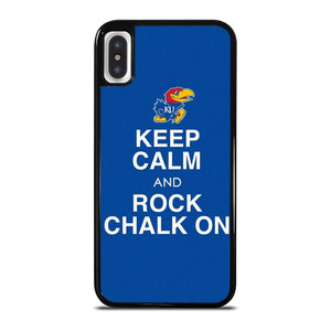 KEEP CALM AND ROCK CHALK KANSAS JAYHAWKS iPhone X / XS Case Cover