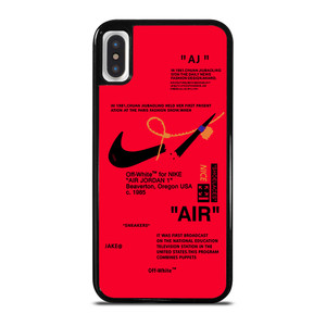 NIKE AIR OFF WHITE RED iPhone X / XS Case Cover