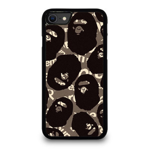 A BATHING APE SUPREME BLACK iPhone SE 2020 Case Cover