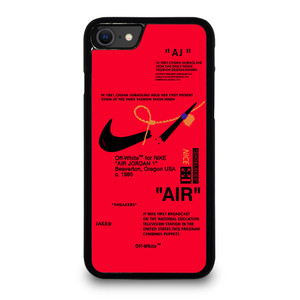 NIKE AIR OFF WHITE RED iPhone SE 2020 Case Cover