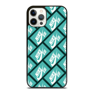 NIKE SB SKATEBOARD BOX PATTERN TURQUOISE iPhone 12 Pro Case Cover