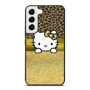HELLO KITTY GOLD GLITTER LEOPARD Samsung Galaxy S22 Case Cover HELLO KITTY GOLD GLITTER LEOPARD Samsung Galaxy S22 Case Cover