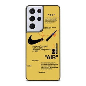 NIKE AIR OFF WHITE YELLOW Samsung Galaxy S21 Ultra Case Cover