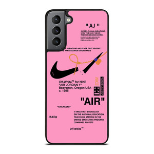 NIKE AIR OFF WHITE PINK Samsung Galaxy S21 Plus Case Cover